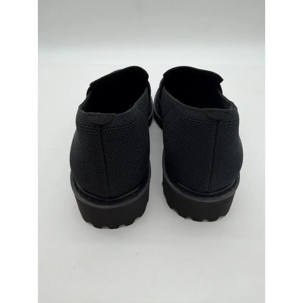 Vivaia Francesca Platform Chunky Heel Penny Minimalist Preppy Black Loafer 10.5